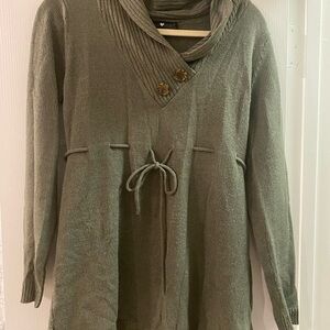Derek Heart Sage Green Cowl Neck Maternity Sweater